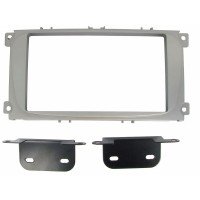 Moldura Painel Som 2Din Prata Ford Focus 2009 A 2013