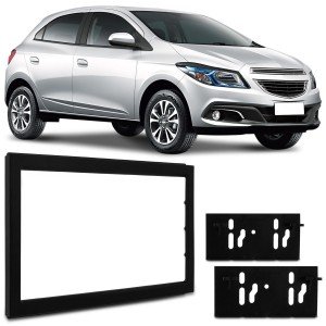 Moldura Painel Som 2 Din Chevrolet Gm Cobalt Spin Onix Preta