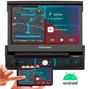 Dvd Player Sp6330Bt Pósitron 7 Retrátil Espelhamento Usb